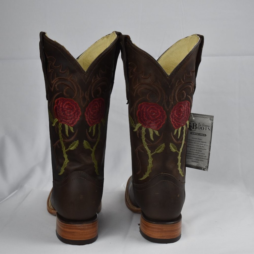 La Vie En Roses Chocolate Brown Western Boots - Picture 3 of 7